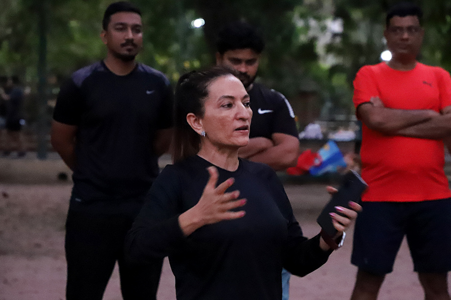 RunWithDina group session outdoors in Vadodara